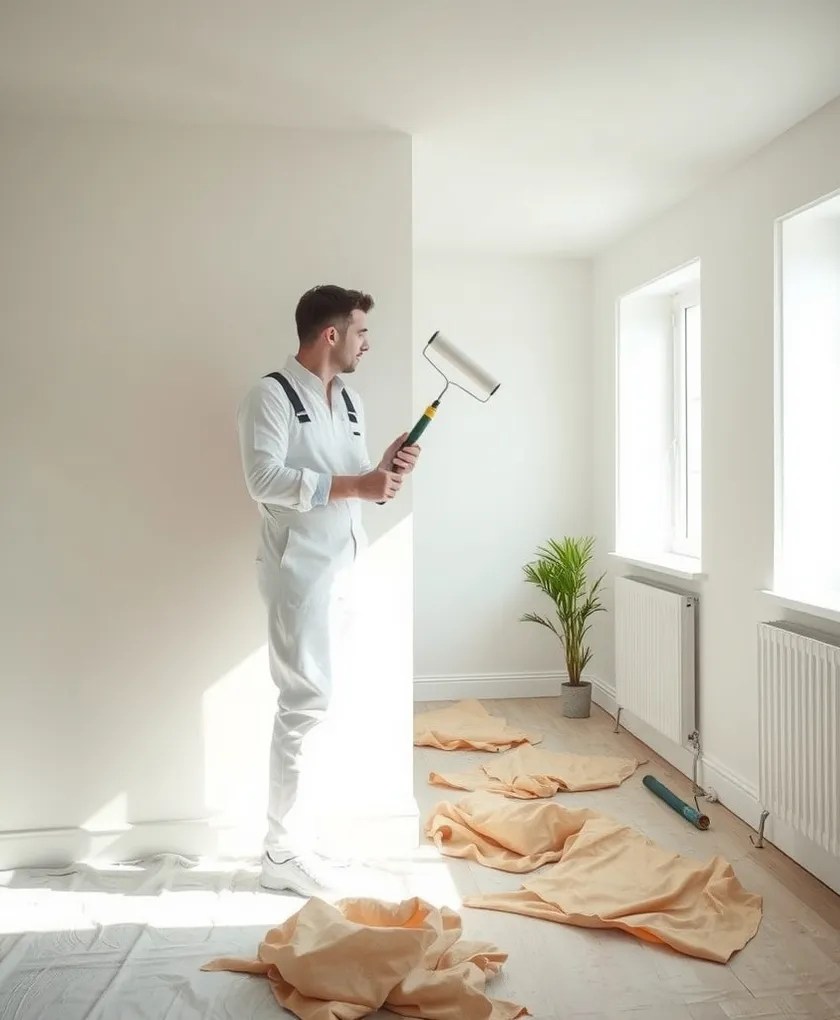 Peintre en bâtiment au travail en Isère